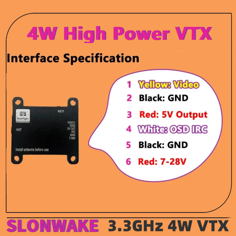 SLONWAKE FPV 3.3G 16CH 4000mW  - Drone Receiver avaliação e preço