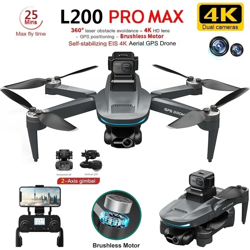 L200 PRO MAX Drone 4K 2-Axis P - Drone Gps Mount avaliação e preço