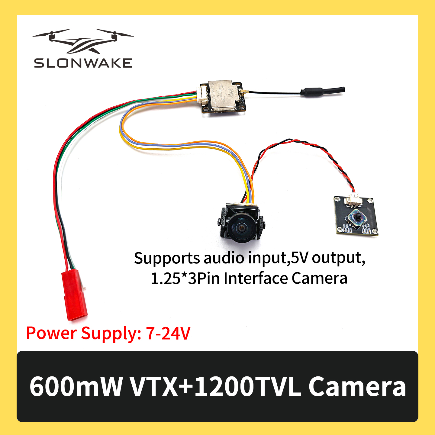 SLONWAKE 5.8G 600mW 7-24V FPV  - Drone Receiver avaliação e preço