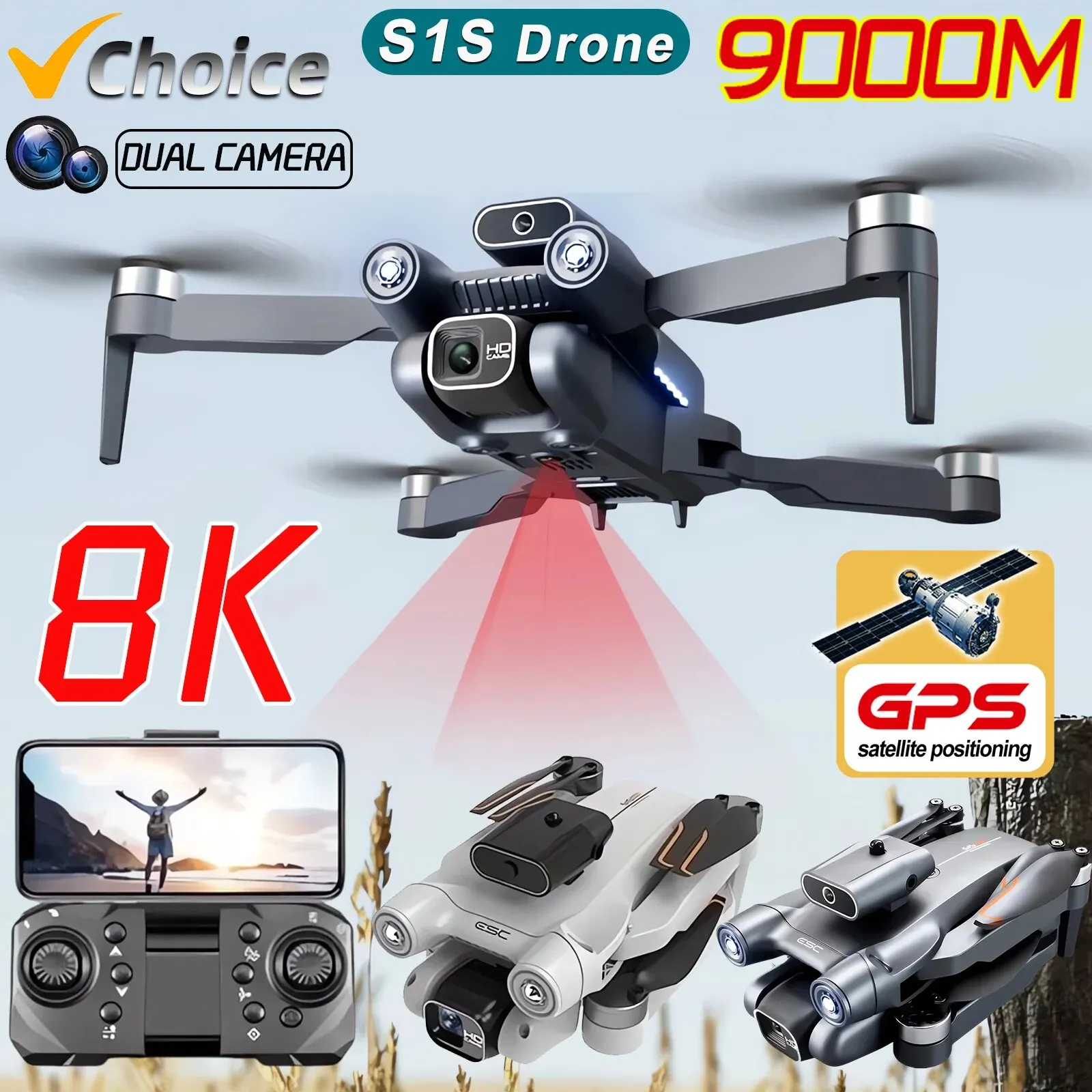 New S1S 5G GPS Drone Camera 8K - Drone Gps Mount avaliação e preço