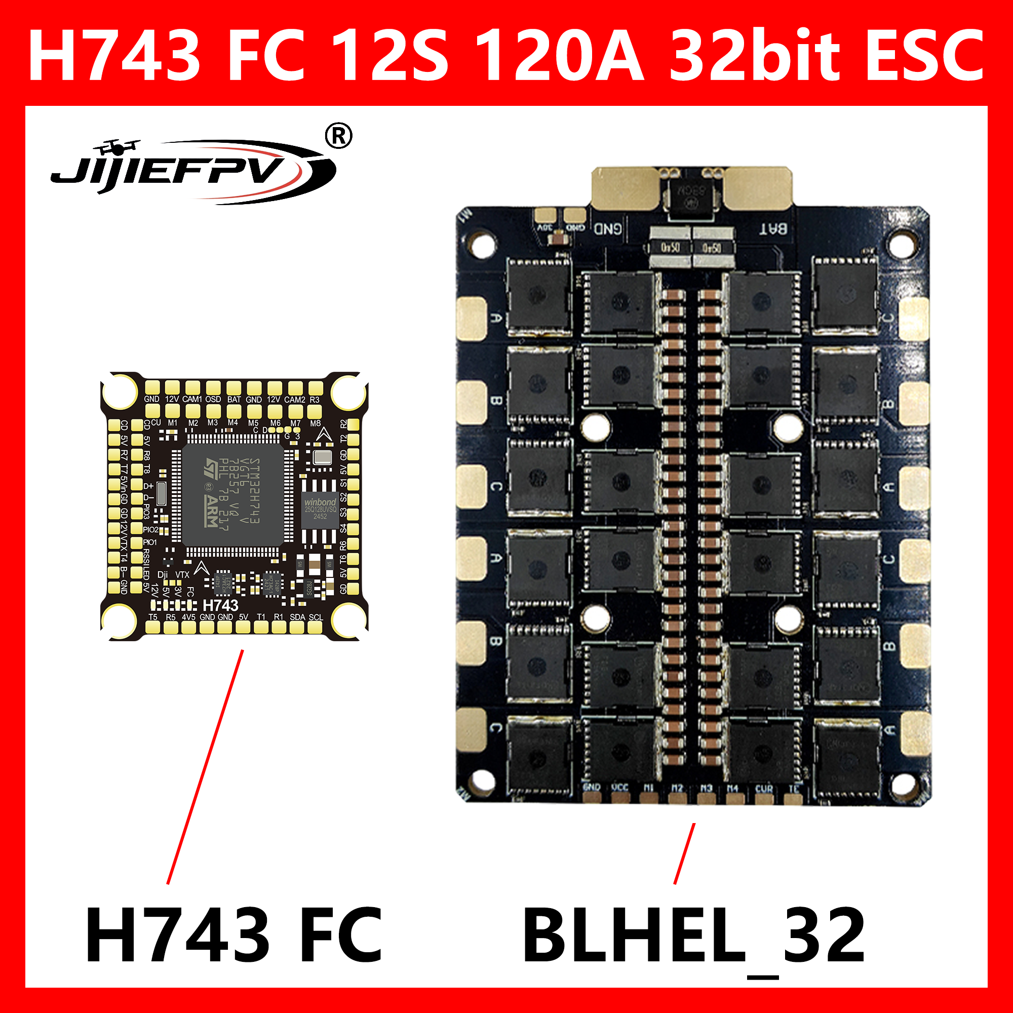 JIJIEFPV BLHEL_32 12S 120A 32b - Drone Power Distribution Board avaliação e preço