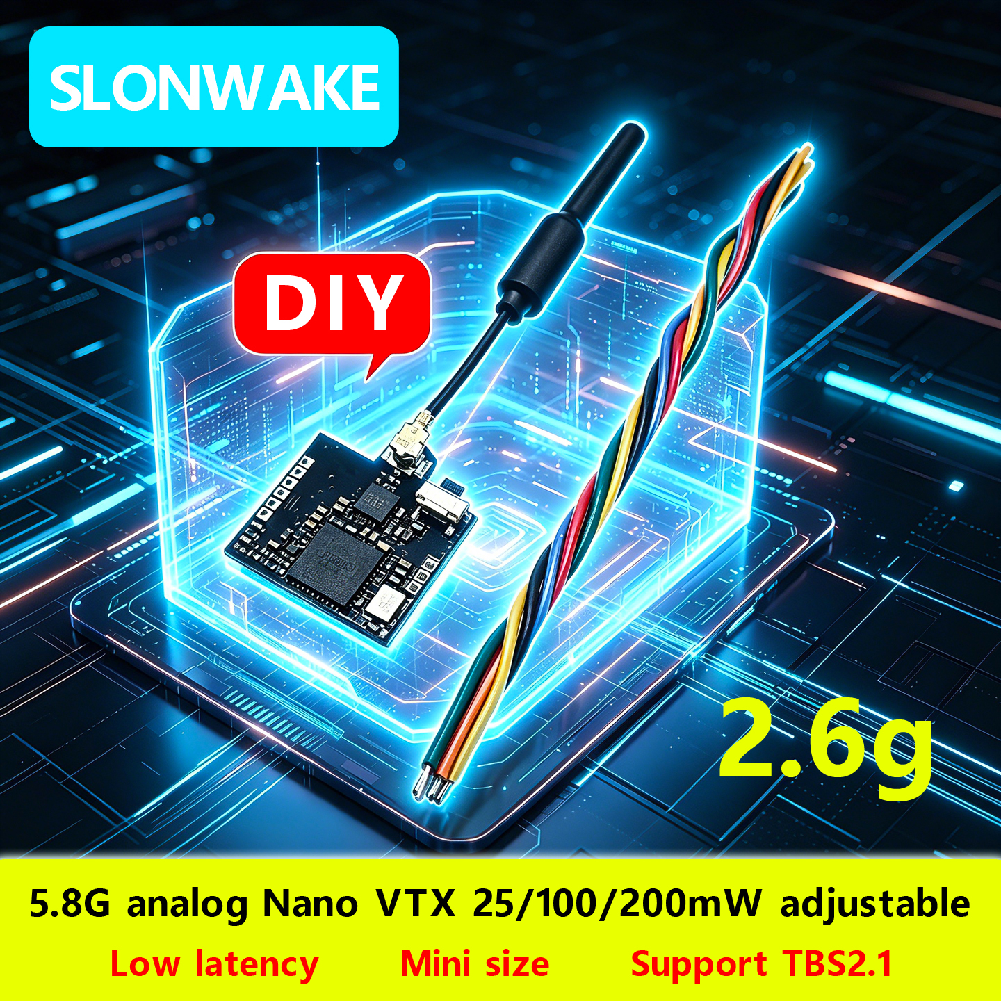 SLONWAKE Nano 5.8G 48CH 200mW  - Drone Receiver avaliação e preço