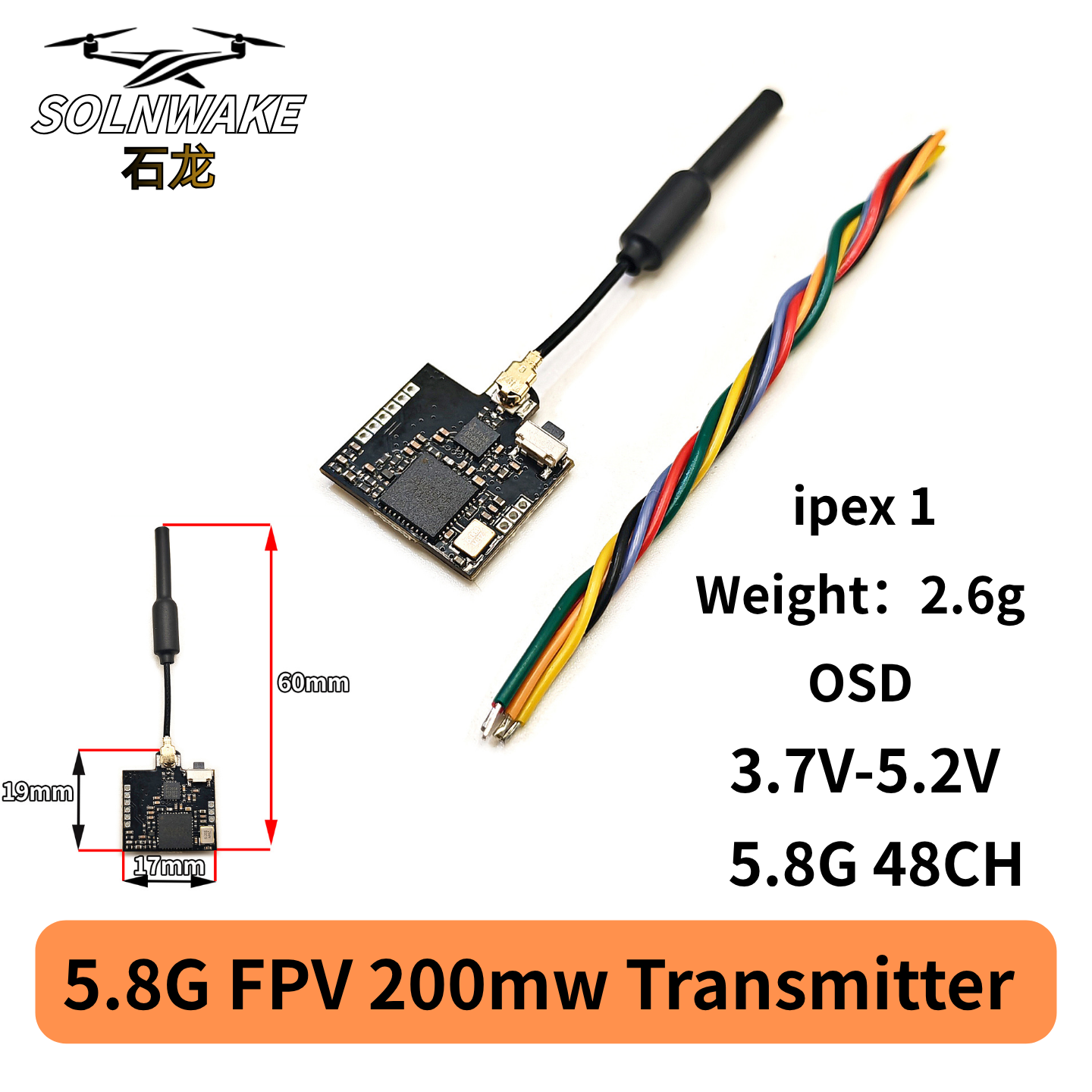 SLONWAKE Nano 5.8G 48CH 200mW  - Drone Receiver avaliação e preço