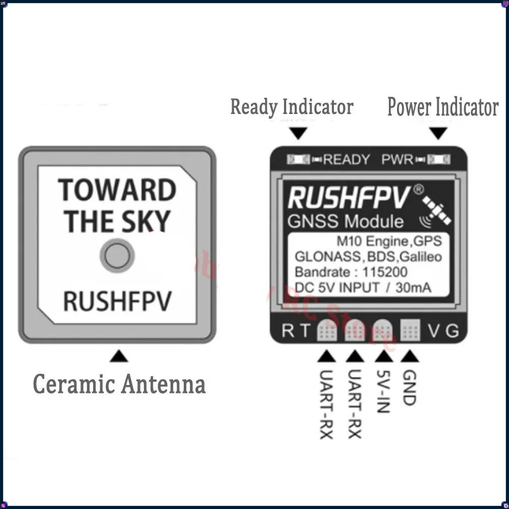 1-4Pcs RUSHFPV MINI M10 GPS Mo - Drone Gps Module avaliação e preço