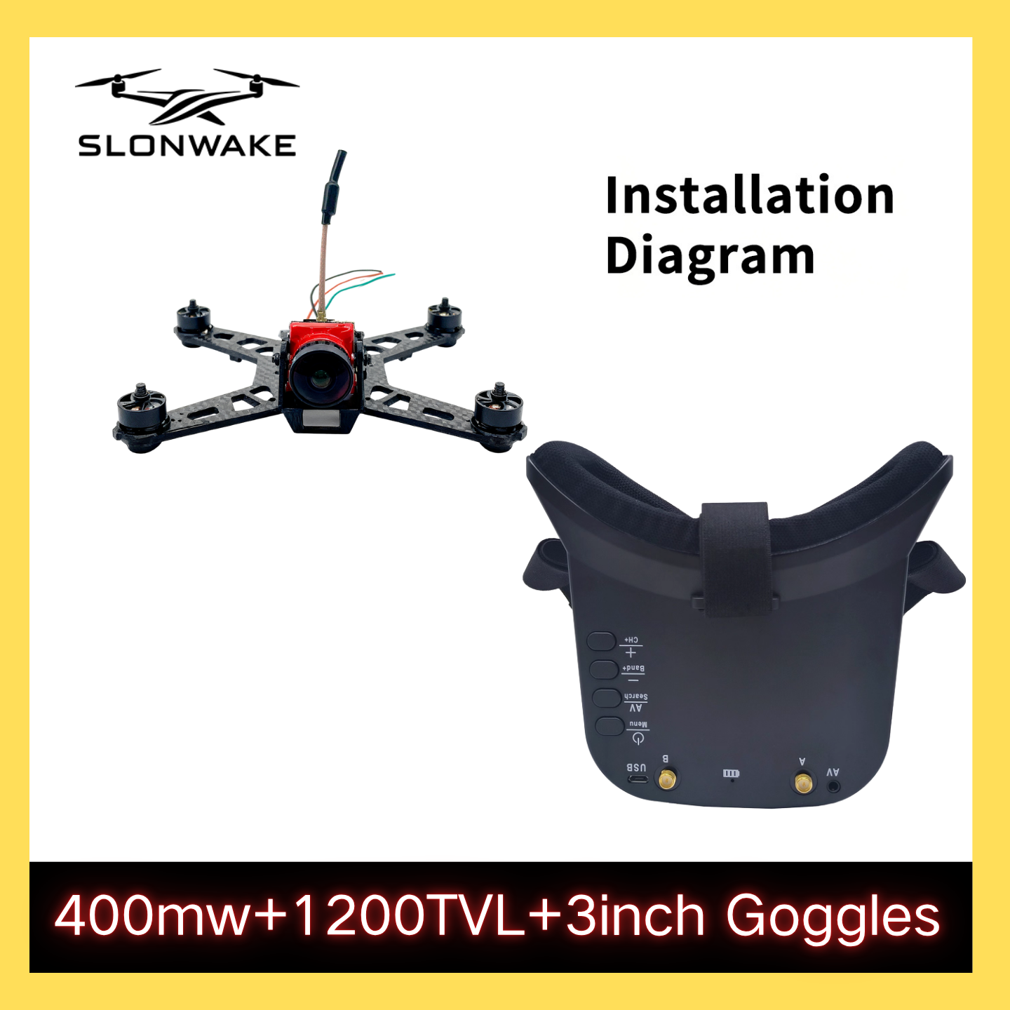 SLONWAKE 5.8G 48CH FPV 400mw V - Drone Receiver avaliação e preço